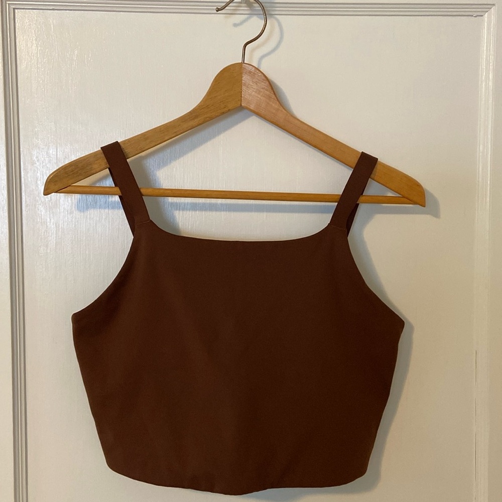 girlfriend collective 🤎 Mia compression bra top sports bra - size L in EUC